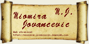 Miomira Jovančević vizit kartica